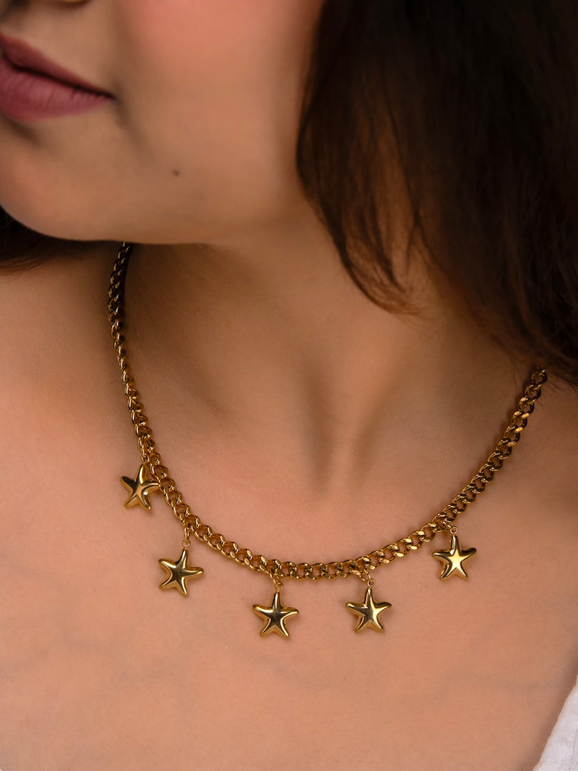 Star Charm Gold Chain Necklace