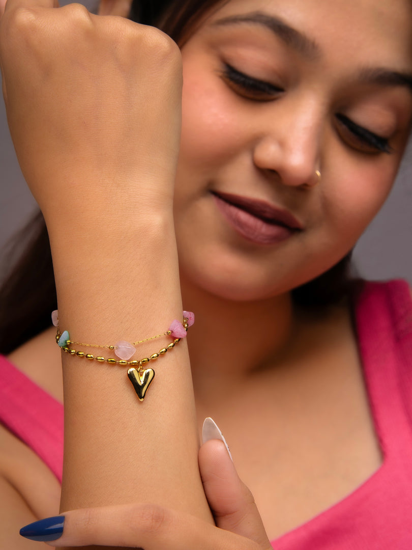 Sweetheart Gold Layered Bracelet