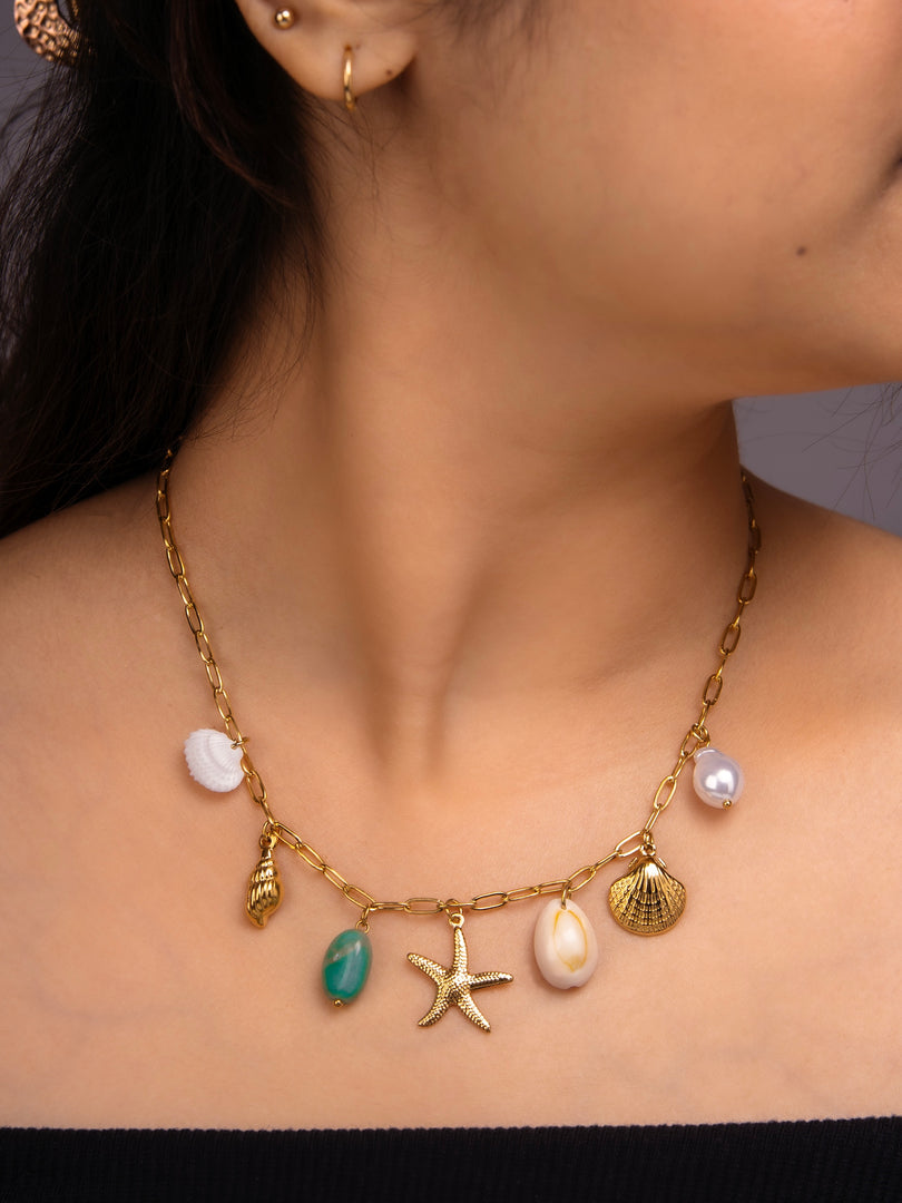 Ocean's Embrace Charm Necklace
