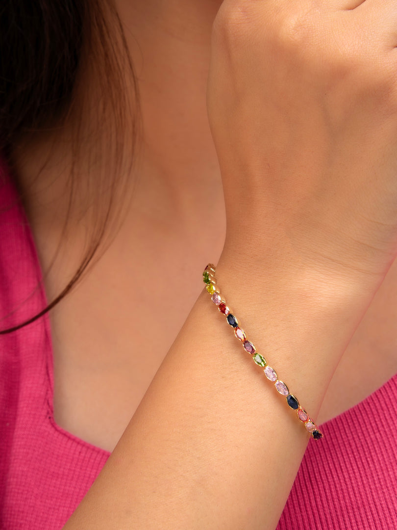 Rainbow Crystal Tennis Bracelet