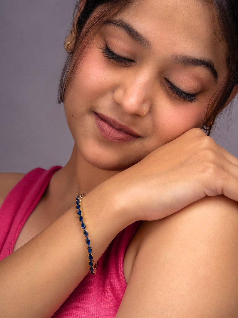 Sapphire Blue Crystal Tennis Bracelet