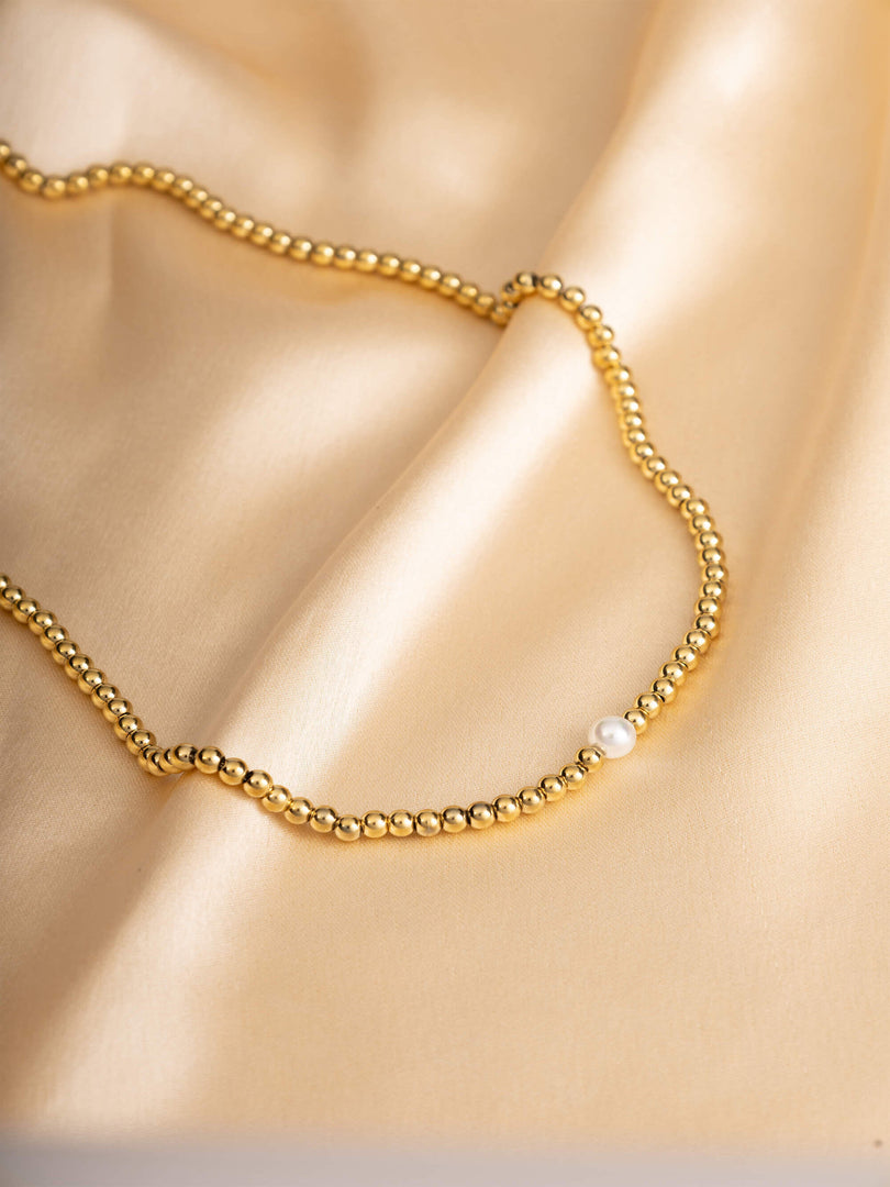 Aurela Single Pearl Bead Necklace