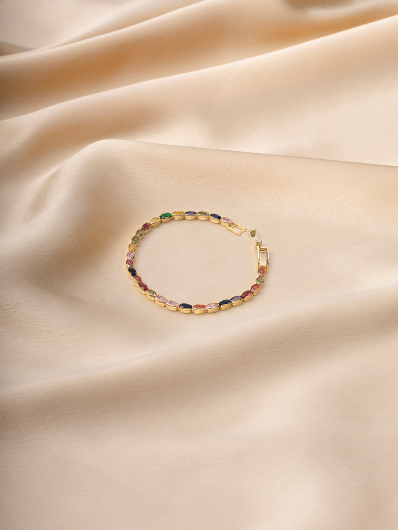 Rainbow Crystal Tennis Bracelet