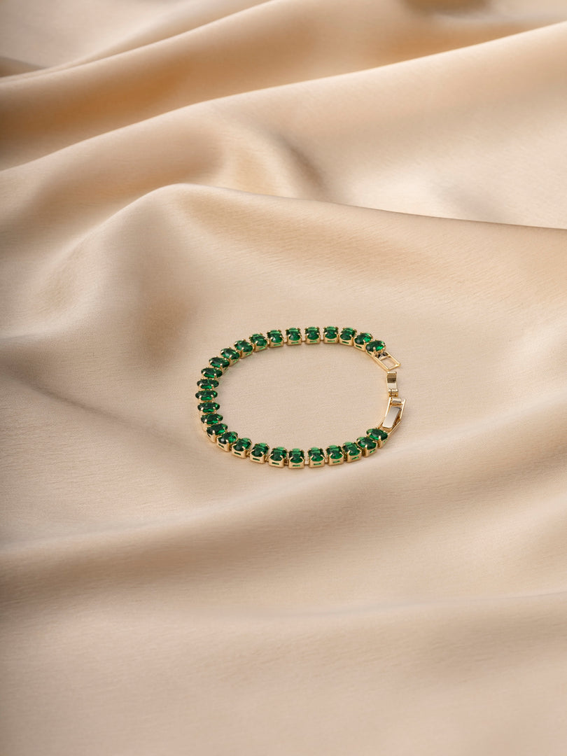 Green Oval Crystal Bracelet