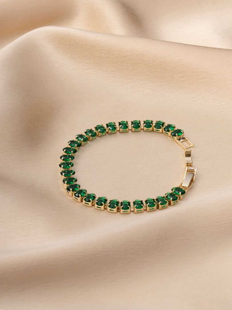 Green Oval Crystal Bracelet