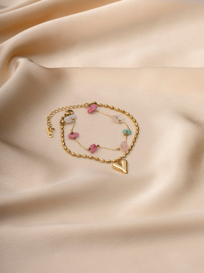 Sweetheart Gold Layered Bracelet
