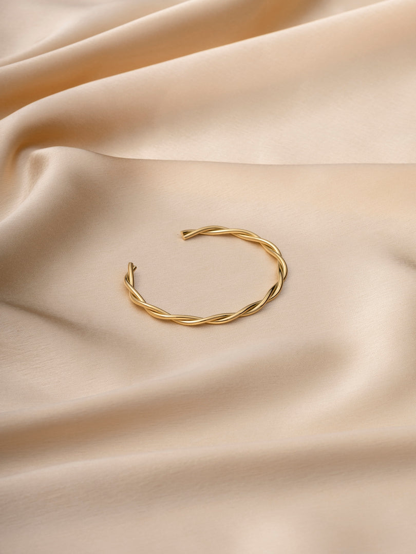 Gold Twisted Bangle Bracelet