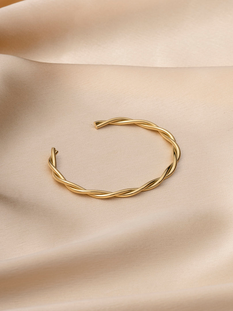 Gold Twisted Bangle Bracelet