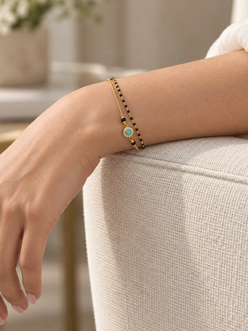 Aqua Halo Mangalsutra Bracelet