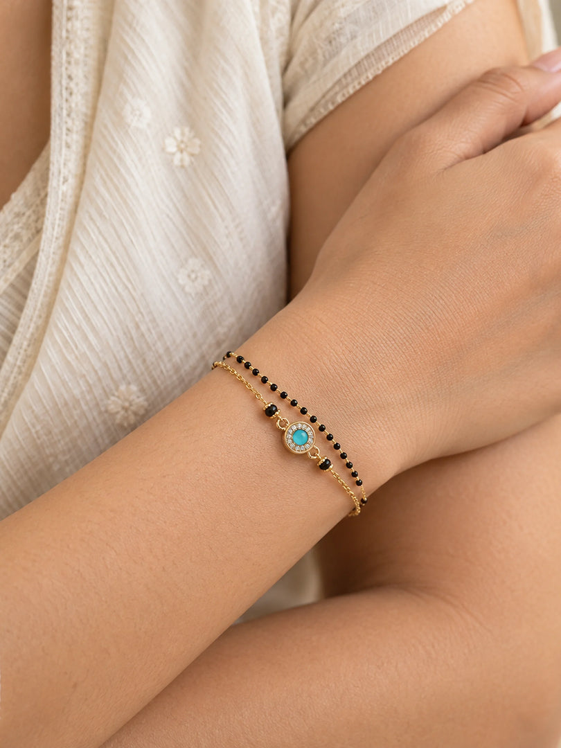Aqua Halo Mangalsutra Bracelet
