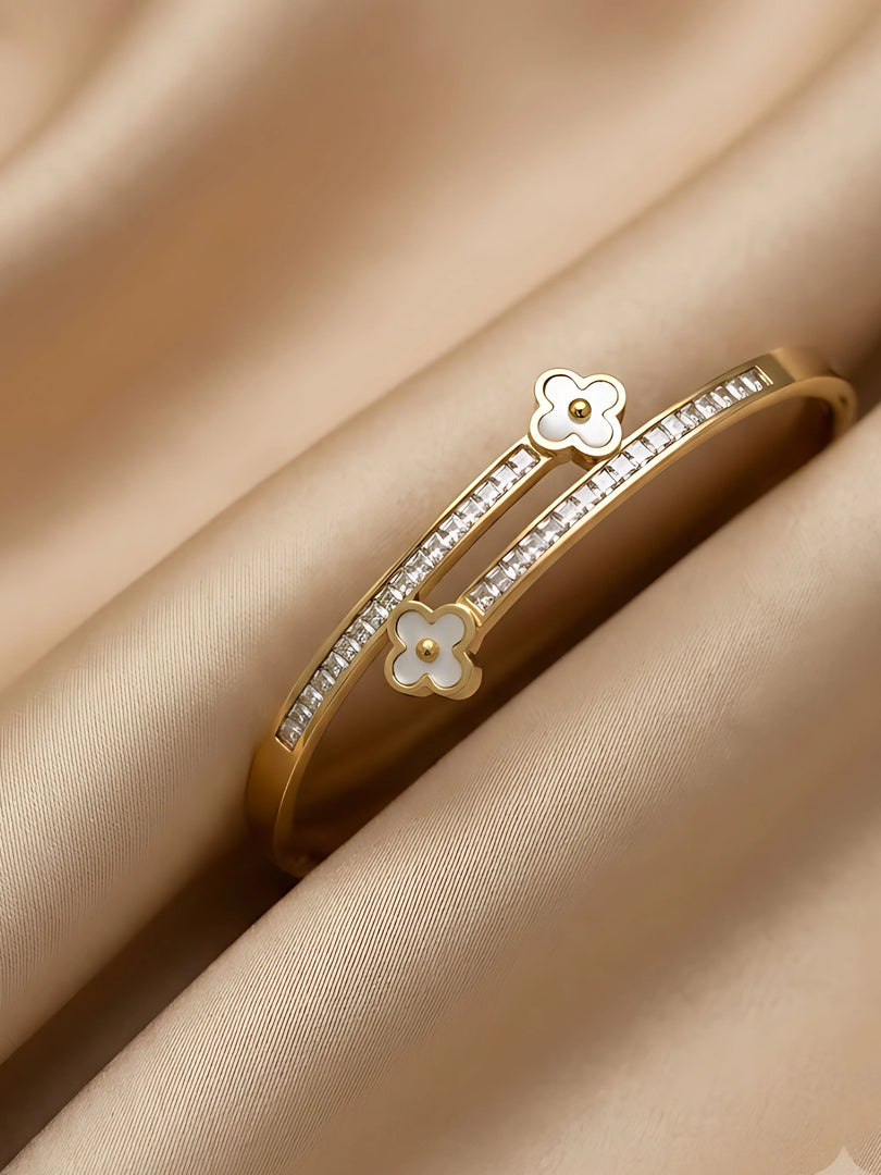 Twin Clover Crystal Bracelet