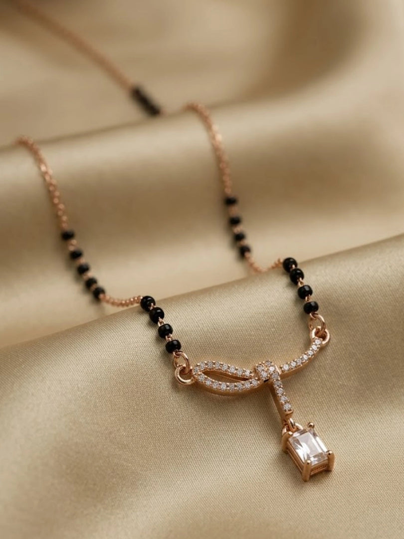 Rose Gold Infinity Bow Mangalsutra
