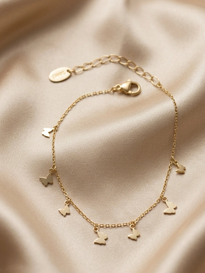 Golden Flutter Charm Bracelet