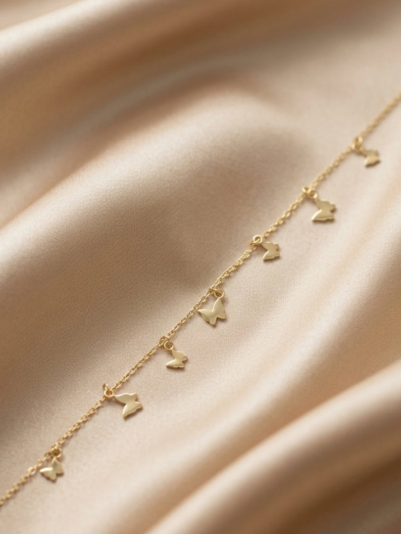 Golden Flutter Charm Bracelet