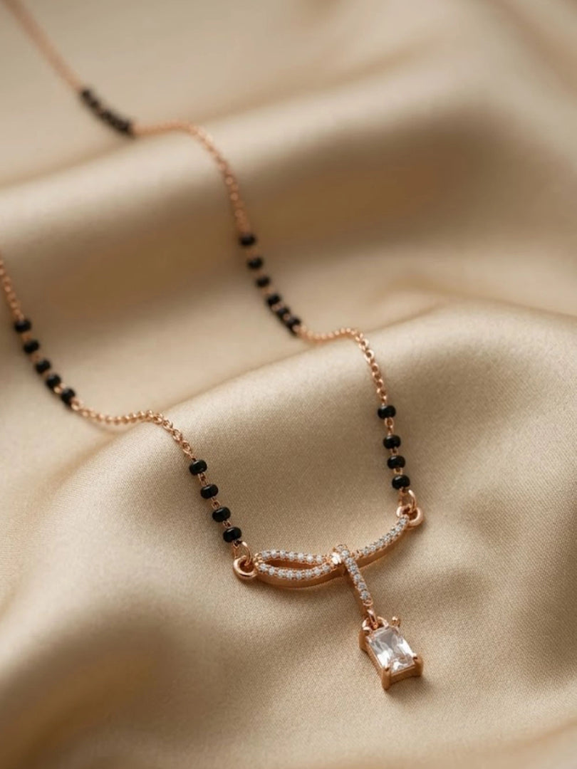Rose Gold Infinity Bow Mangalsutra