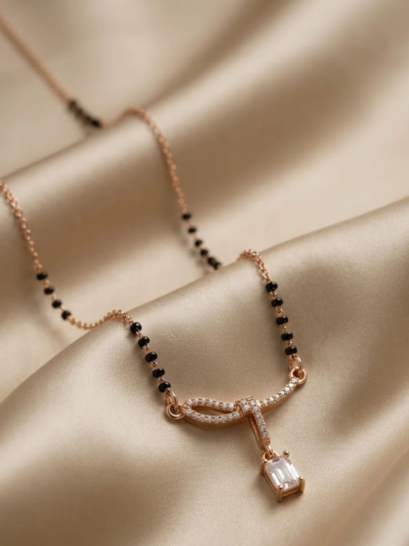 Rose Gold Infinity Bow Mangalsutra