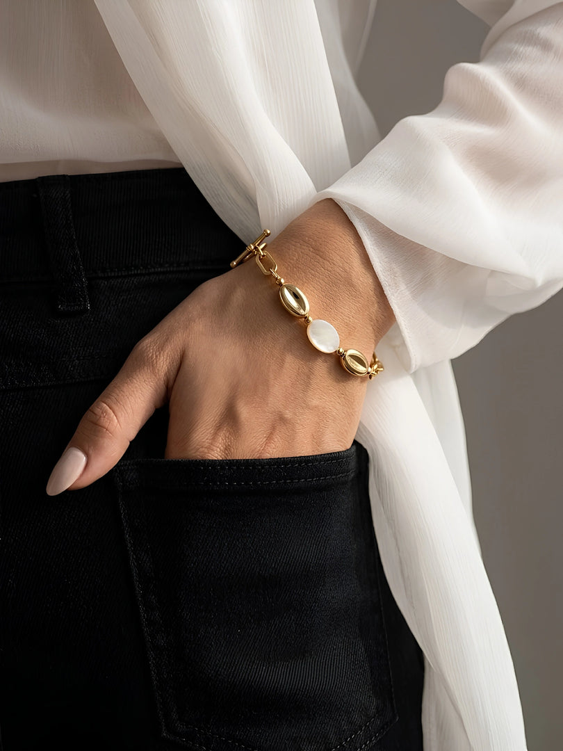 Luna Pearl Link Bracelet