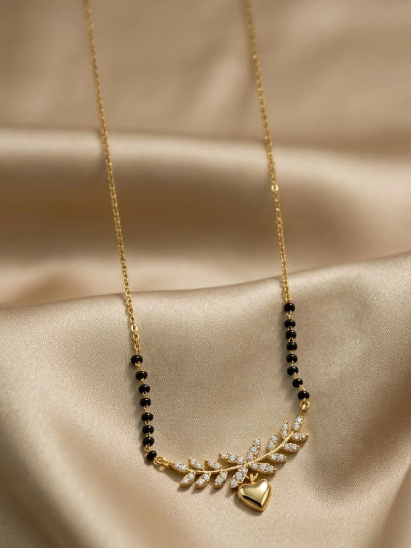 Golden Heart Charm Mangalsutra