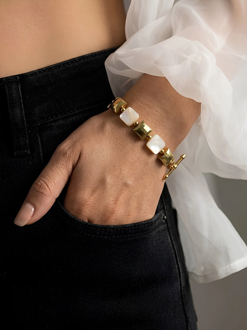 Aurora Mother of Pearl Link Bracelet