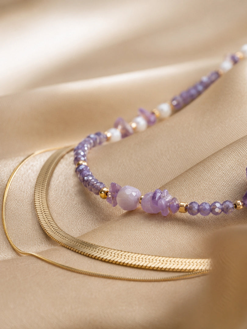 Amethyst Aura Layered Necklace