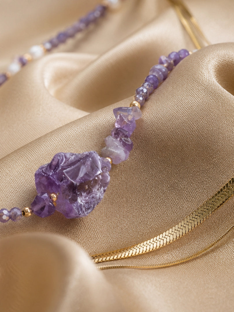 Amethyst Aura Layered Necklace