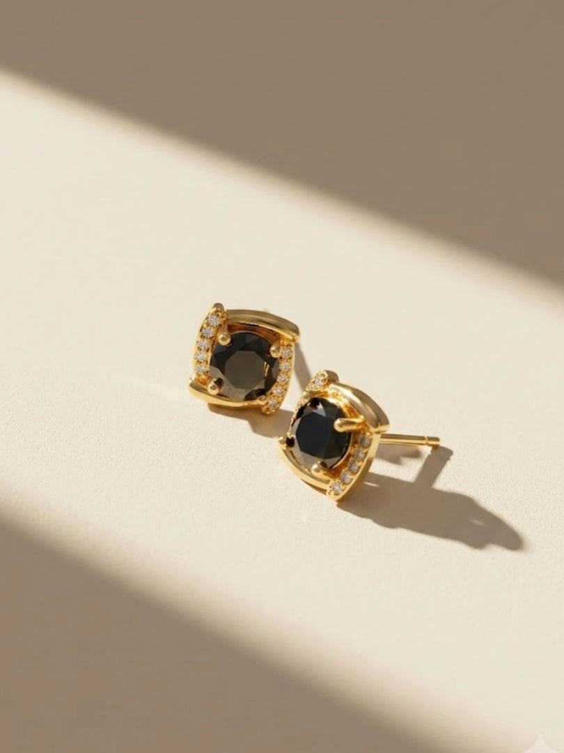 Midnight Halo Stud Earrings