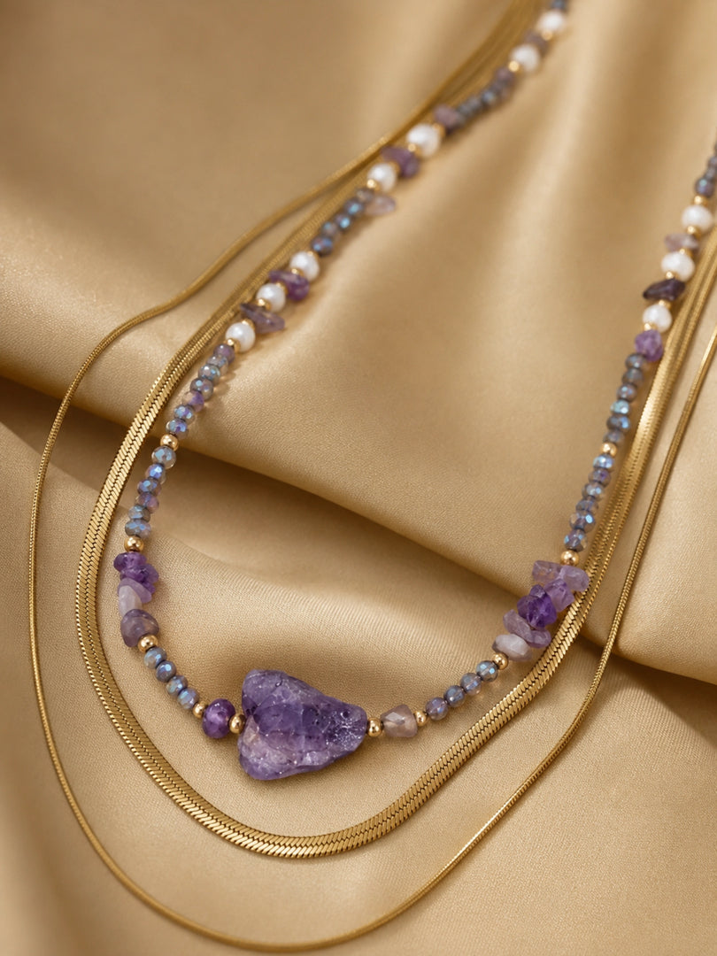 Amethyst Aura Layered Necklace