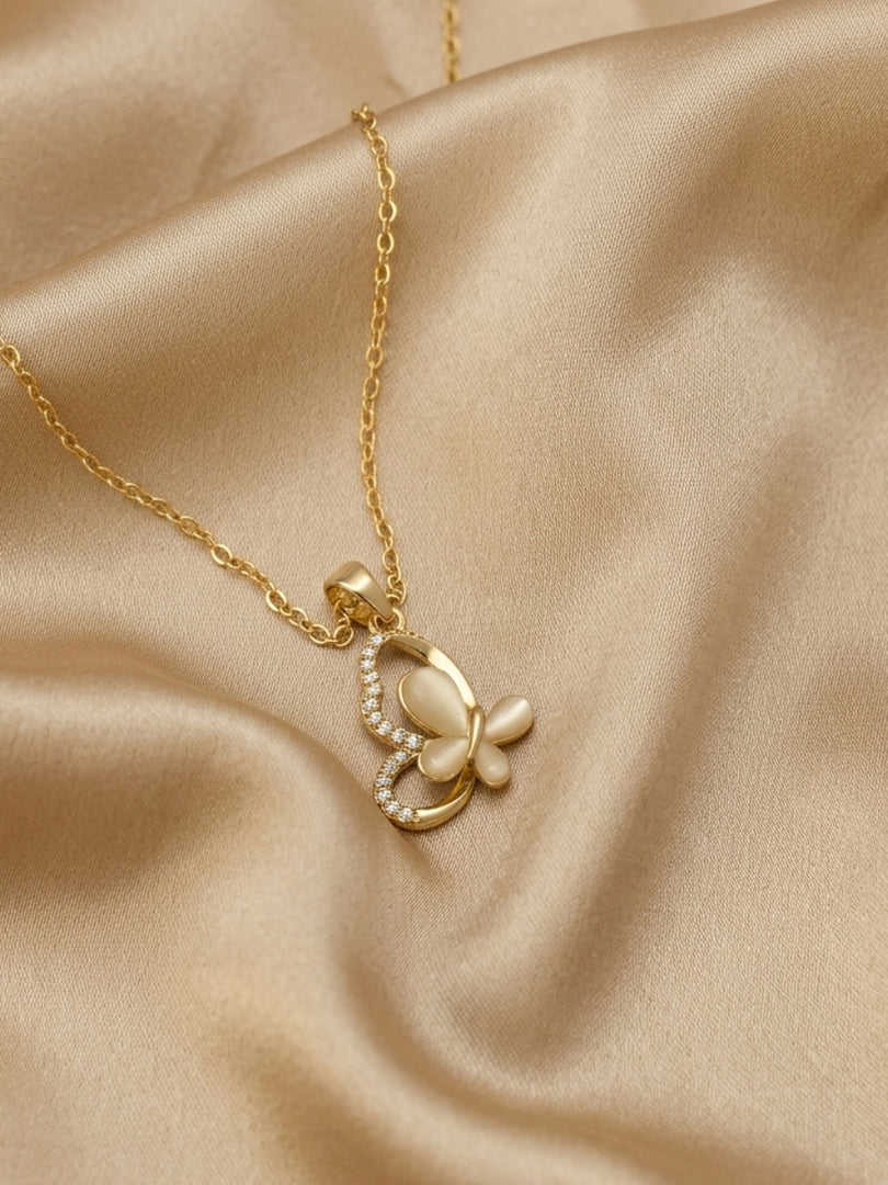 Mother of Pearl Butterfly Necklace