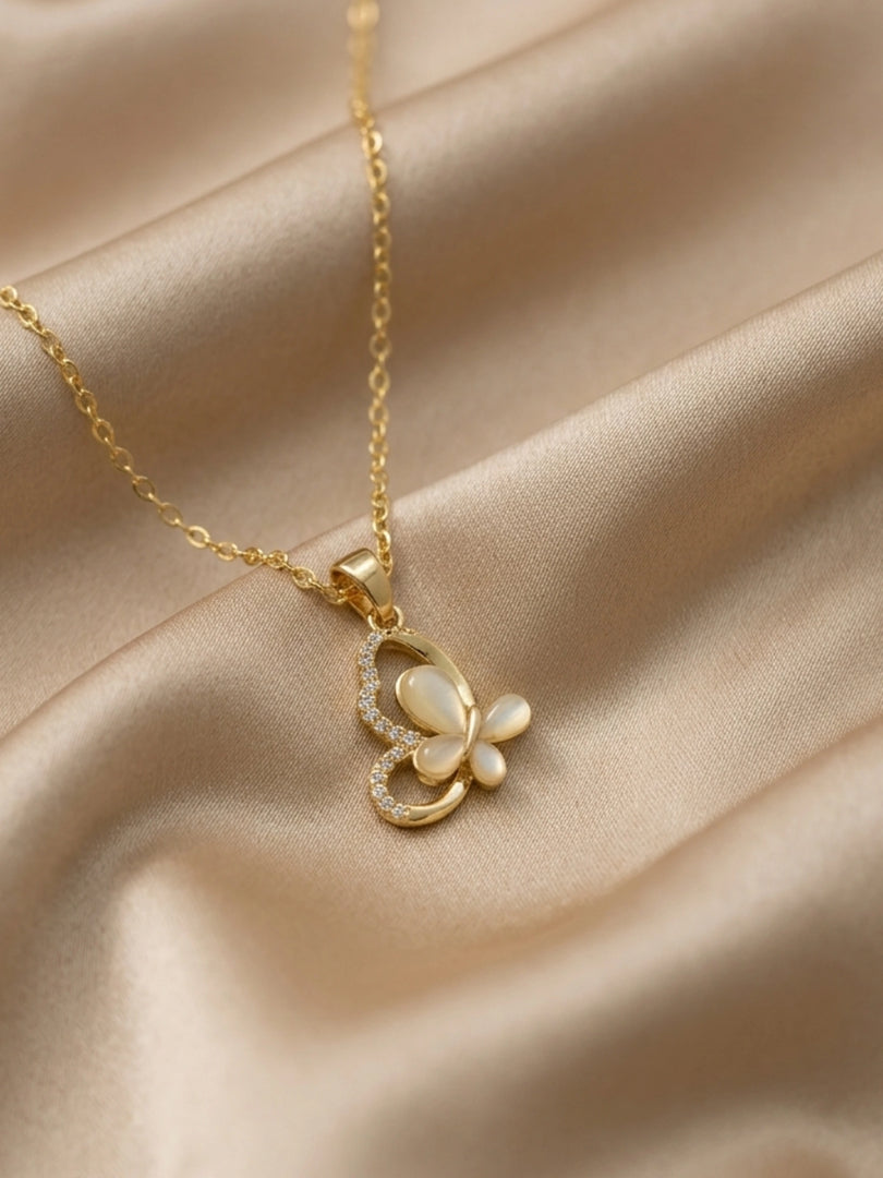 Mother of Pearl Butterfly Necklace