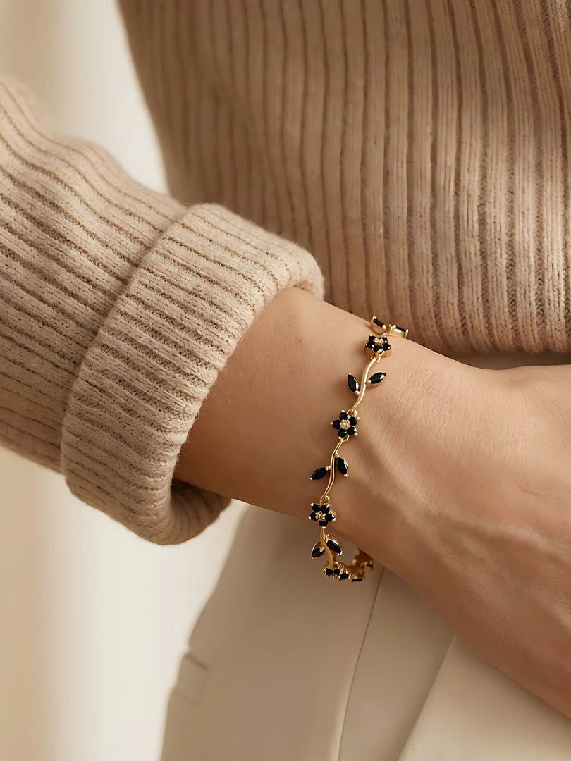 Midnight Blossom Vine Bracelet
