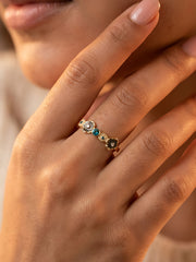 Azure Bloom Crystal Ring