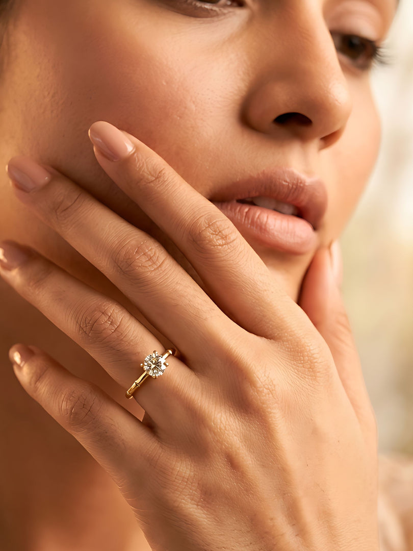 Golden Solstice Solitaire Ring