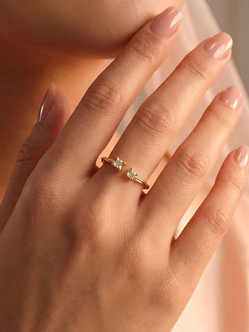 Starlit Duo Crystal Ring