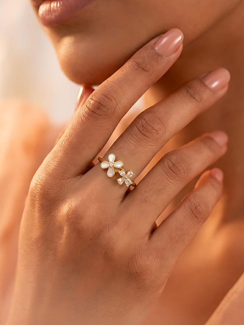 Golden Blossom Duo Ring