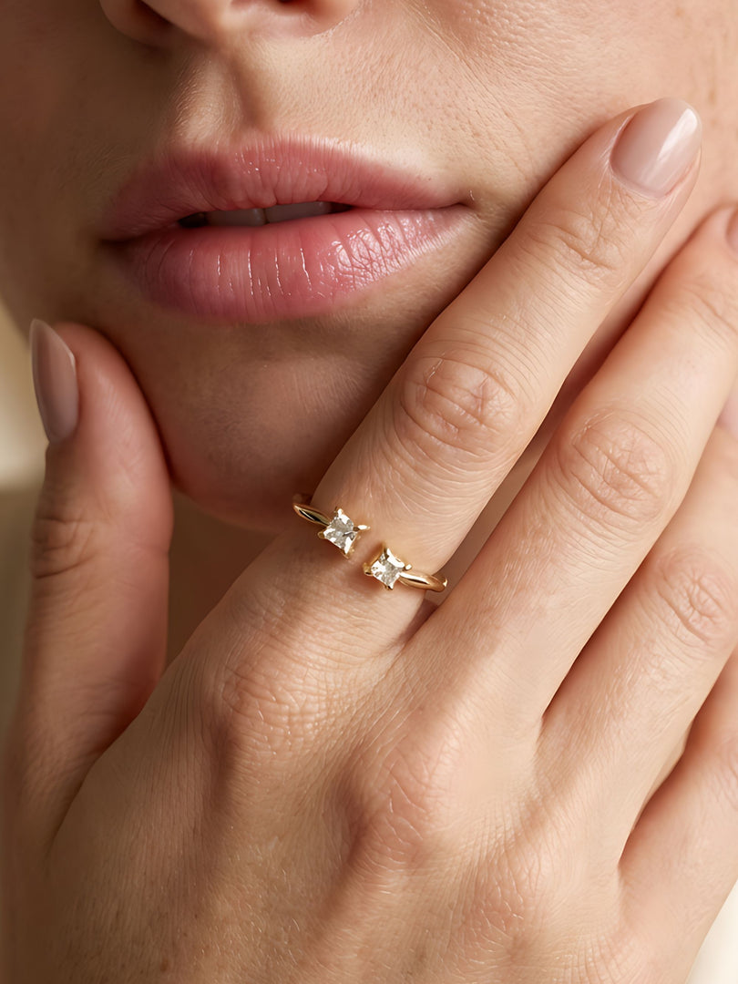 Starlit Duo Crystal Ring