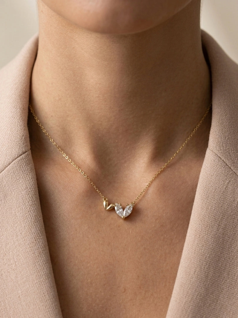 Heart Marquise Crystal Necklace