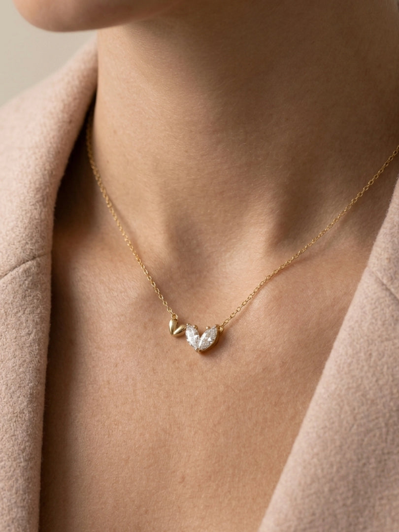 Heart Marquise Crystal Necklace