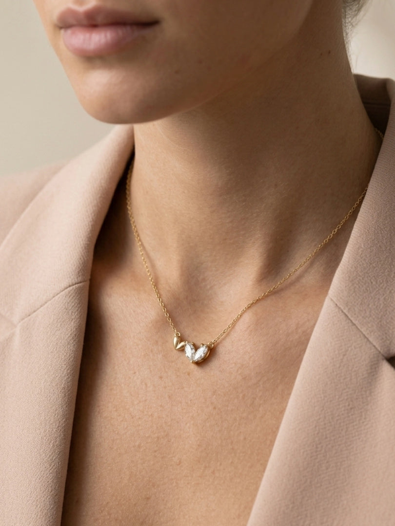 Heart Marquise Crystal Necklace