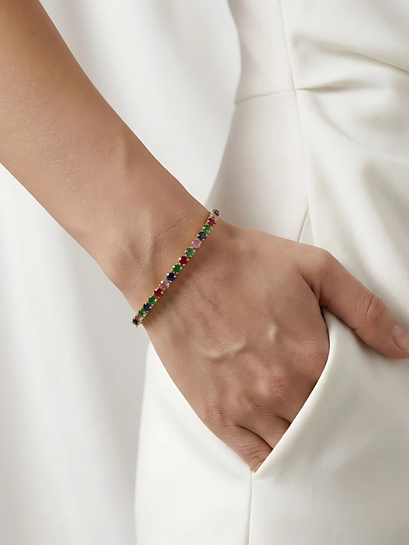Golden Prism Tennis Bracelet