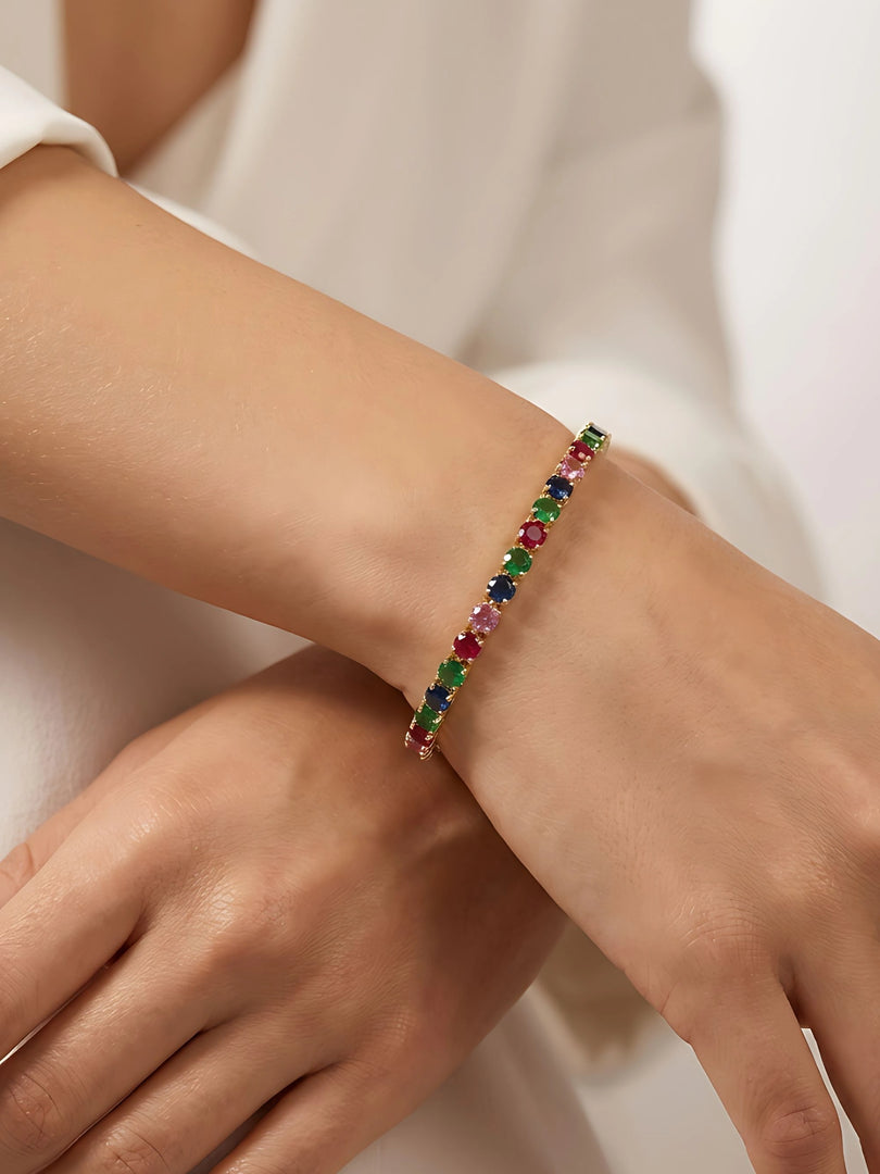 Golden Prism Tennis Bracelet