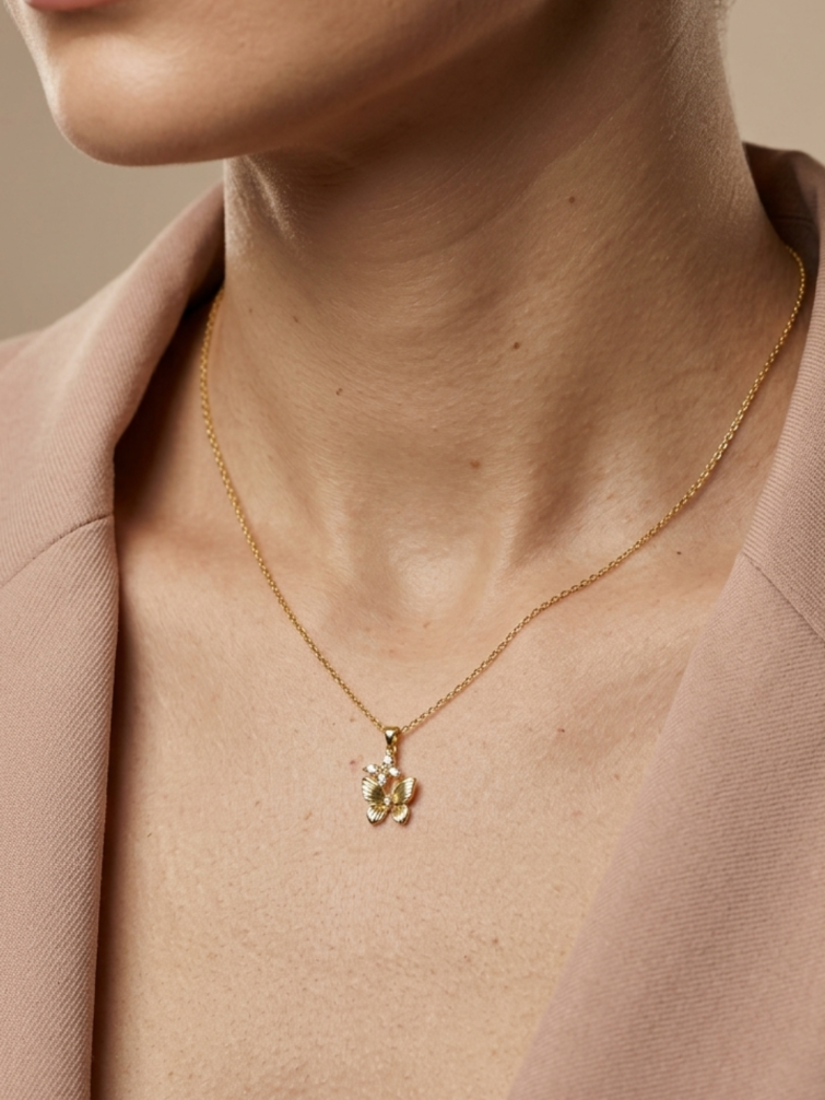 Golden Flutter Bloom Necklace