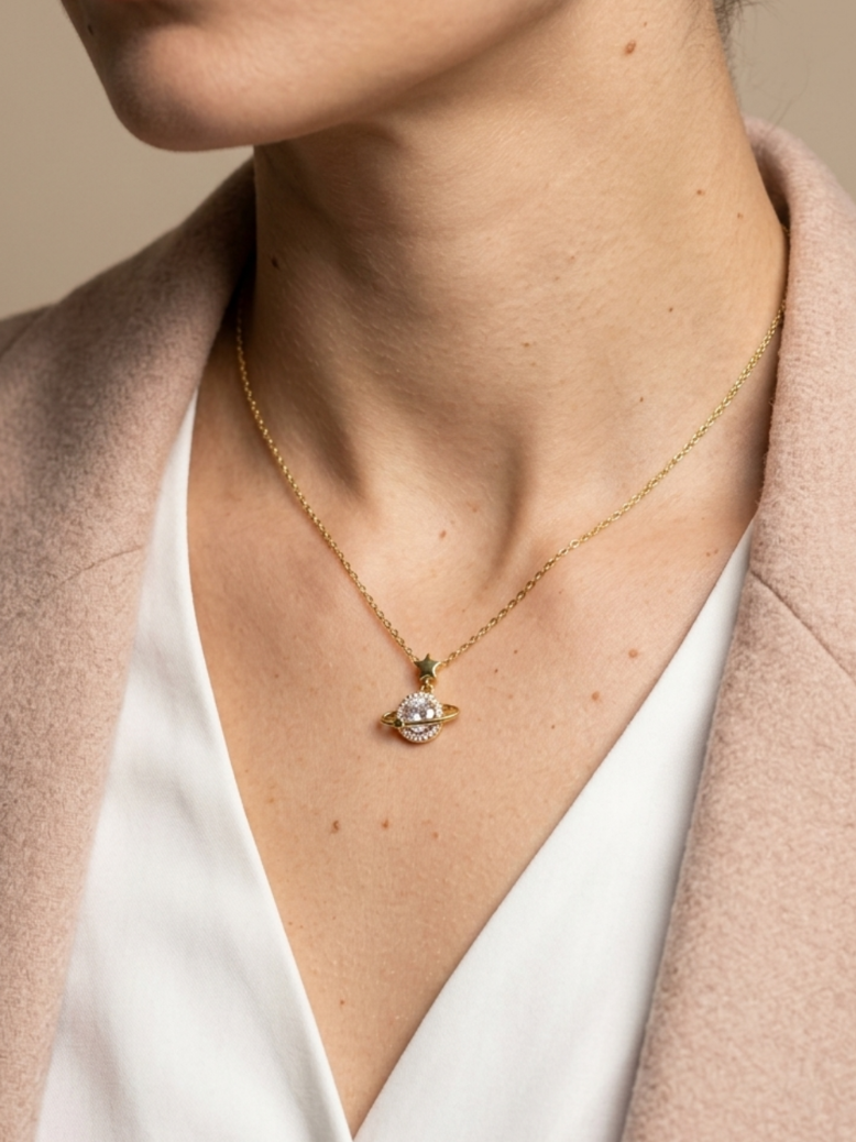 Golden Celestial Orbit Necklace