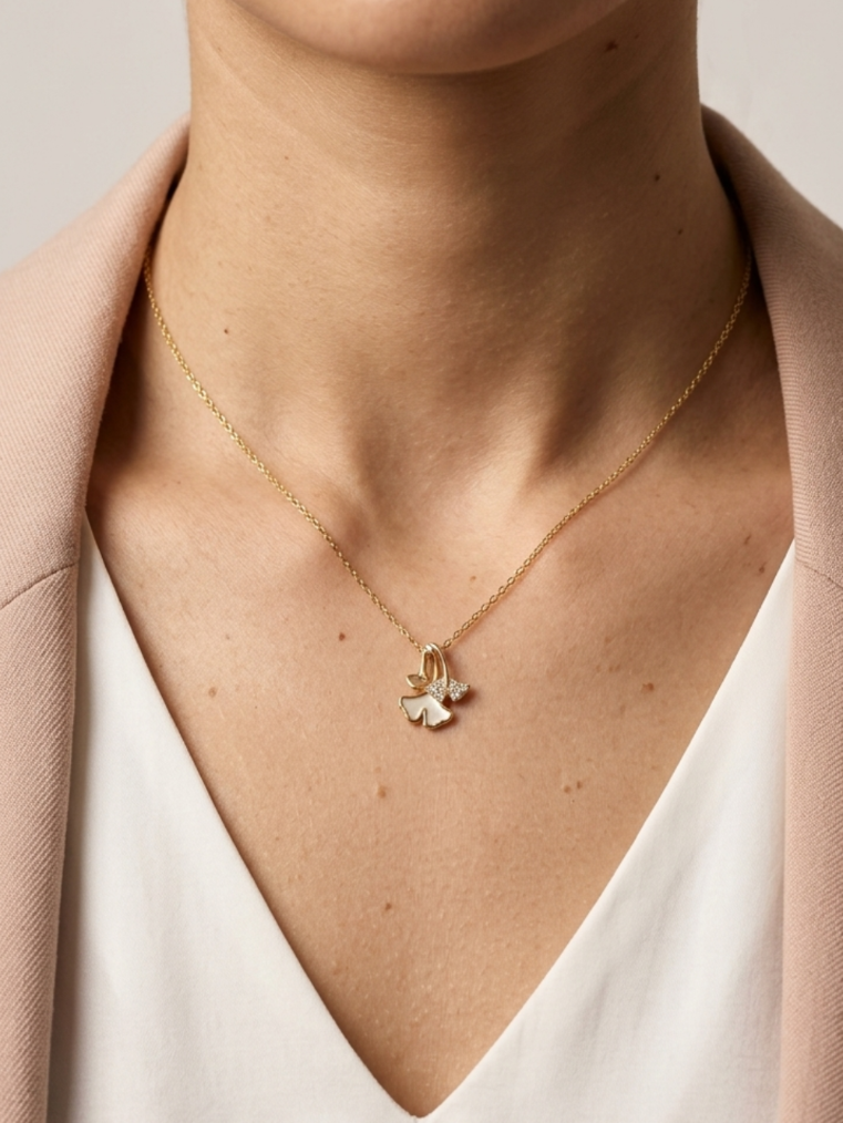 Golden Leaf Grace Necklace