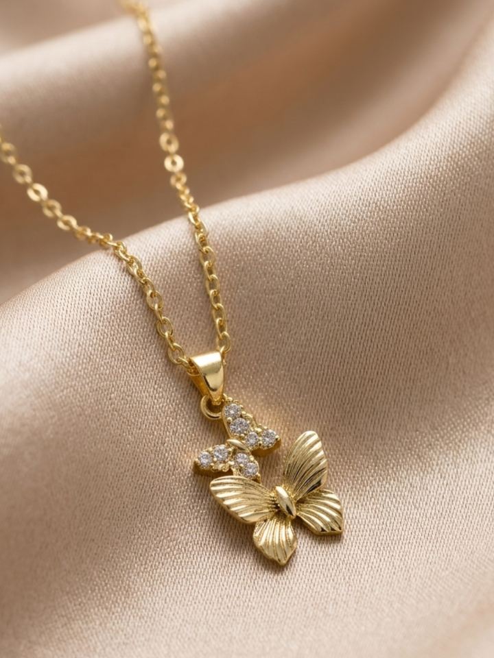 Golden Flutter Bloom Necklace