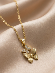 Golden Flutter Bloom Necklace