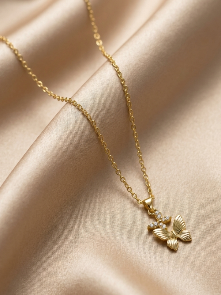 Golden Flutter Bloom Necklace