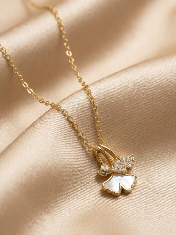 Golden Leaf Grace Necklace