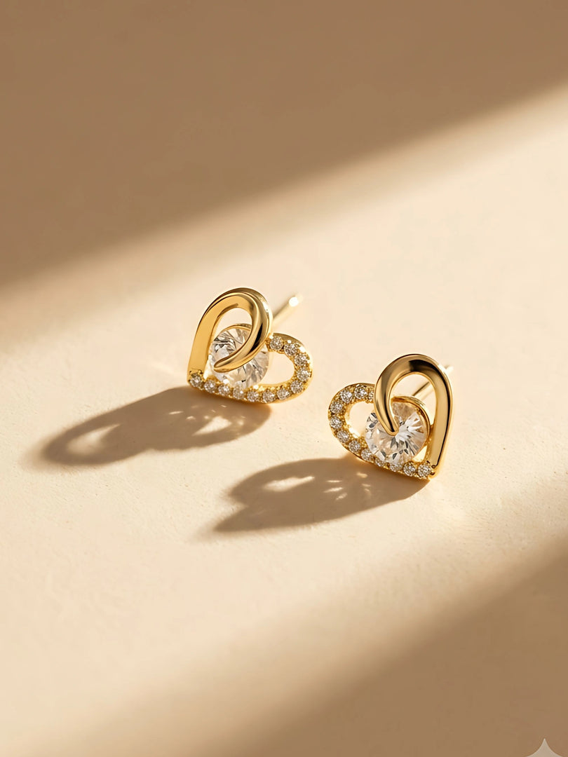 Radiant Heart Stud Earrings