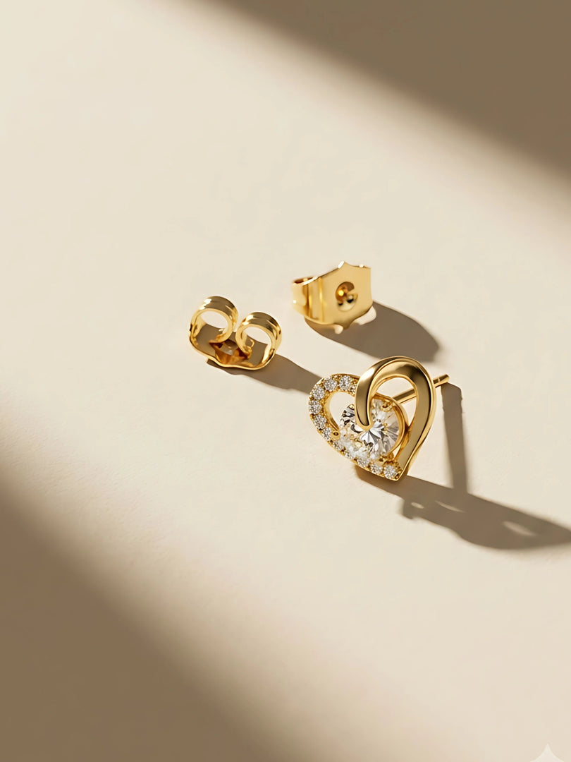 Radiant Heart Stud Earrings