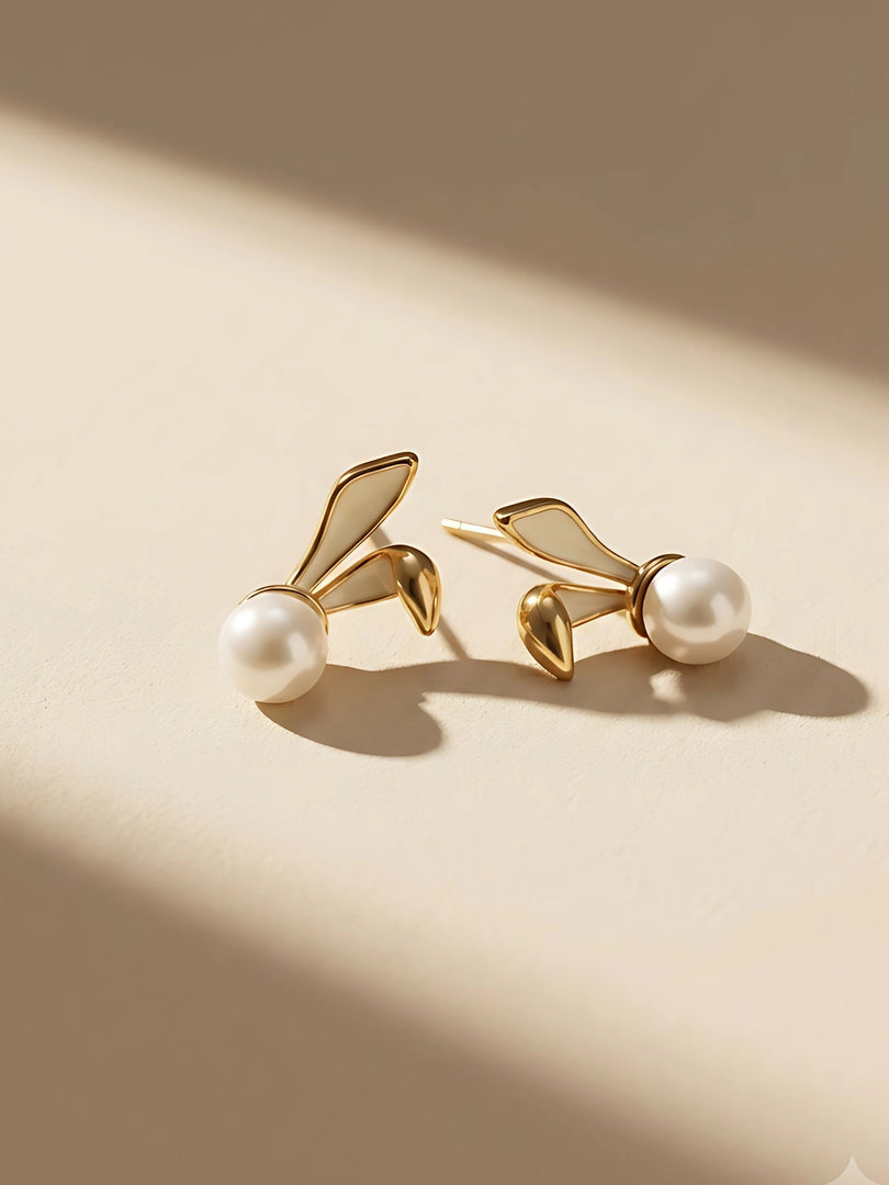 Pearl Cherry Stud Earrings